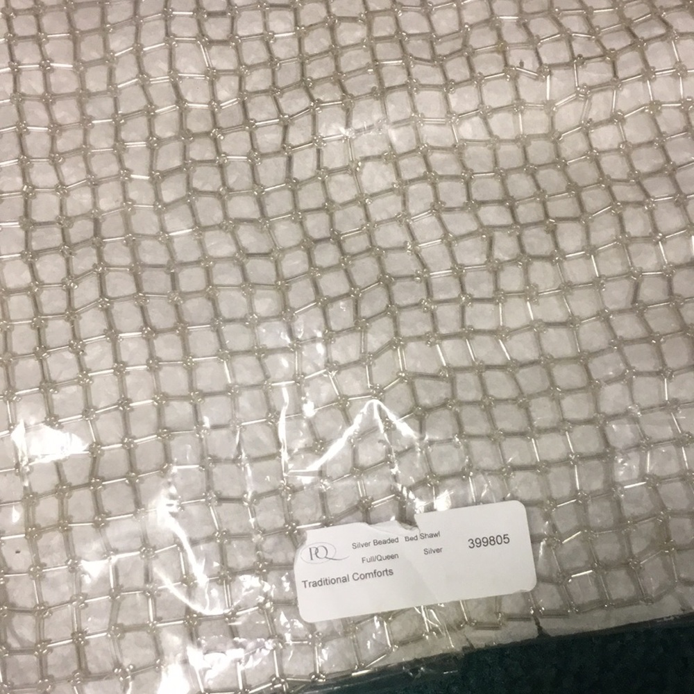 Traditional Comforts Silver Beaded Bed Shawl